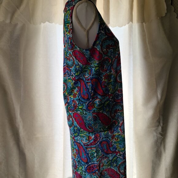 KIWI FRESH KEYHOLE TOP -BOLD PAISLEY-SLEEVELESS MIDI SUMMER DRESS -BOHO -MEDIUM - Picture 4 of 11